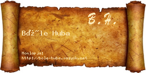 Bőle Huba névjegykártya